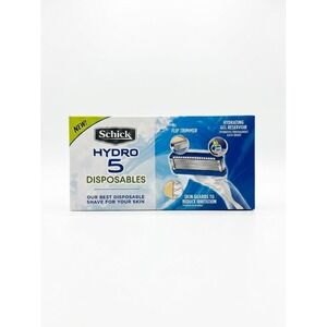 Schick Hydro 5 Disposables Mens 5 Blade Razors Hydrating Gel Reservoir New Box